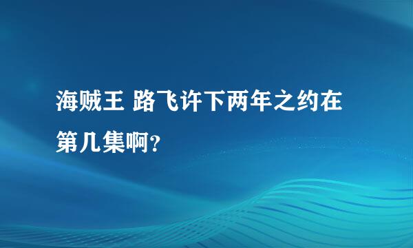 海贼王 路飞许下两年之约在第几集啊？