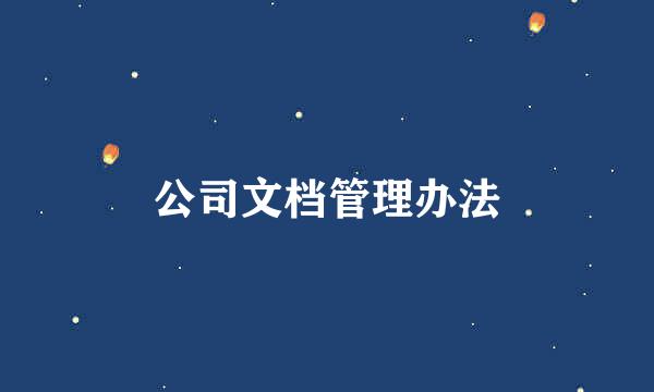 公司文档管理办法