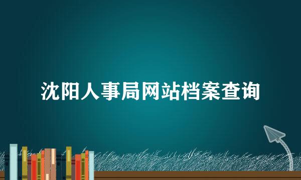 沈阳人事局网站档案查询