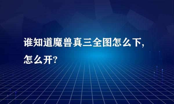 谁知道魔兽真三全图怎么下,怎么开?