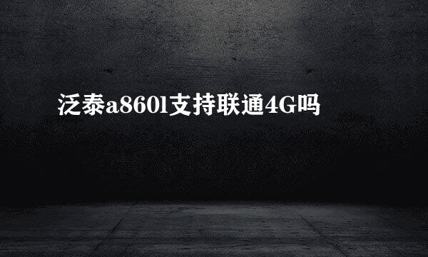 泛泰a860l支持联通4G吗