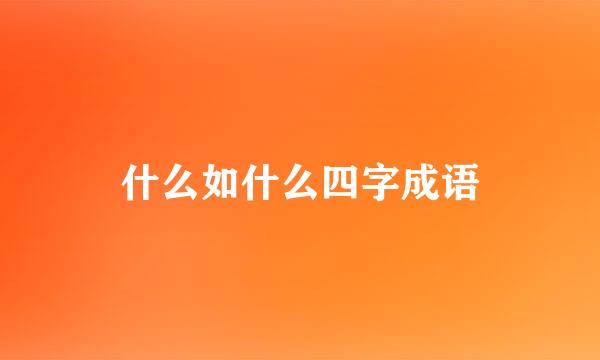 什么如什么四字成语