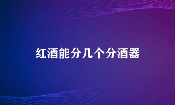 红酒能分几个分酒器