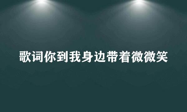 歌词你到我身边带着微微笑