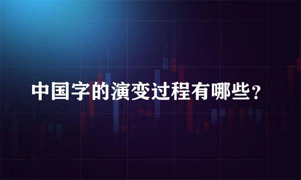 中国字的演变过程有哪些？