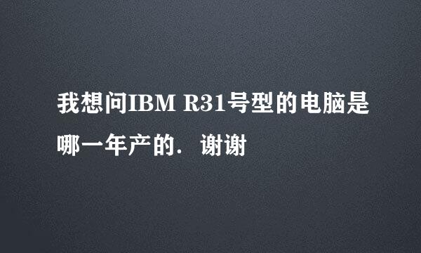 我想问IBM R31号型的电脑是哪一年产的．谢谢