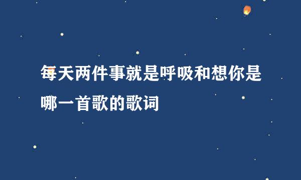 每天两件事就是呼吸和想你是哪一首歌的歌词