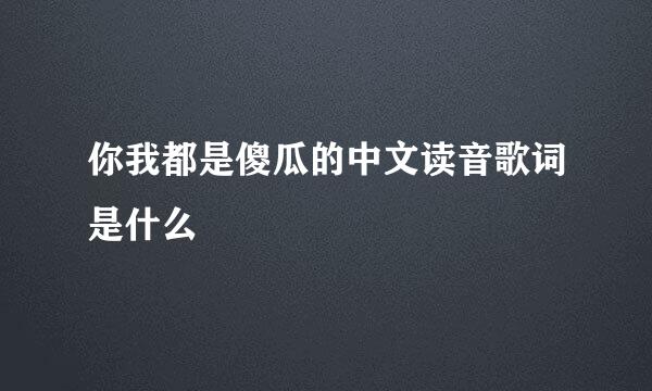 你我都是傻瓜的中文读音歌词是什么