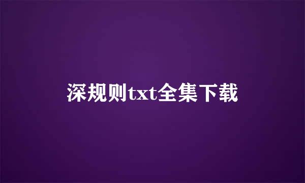 深规则txt全集下载