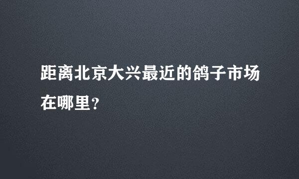 距离北京大兴最近的鸽子市场在哪里？