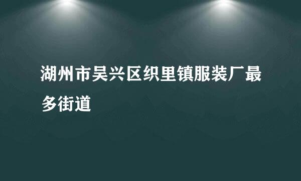 湖州市吴兴区织里镇服装厂最多街道