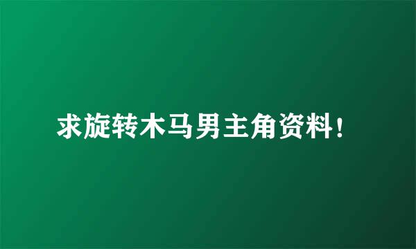 求旋转木马男主角资料！