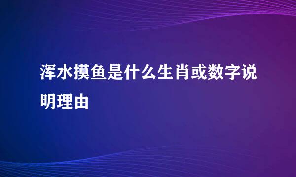 浑水摸鱼是什么生肖或数字说明理由