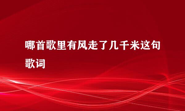 哪首歌里有风走了几千米这句歌词