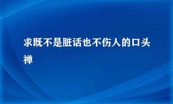 求既不是脏话也不伤人的口头禅