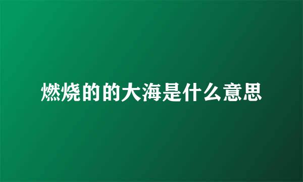 燃烧的的大海是什么意思