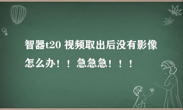 智器t20 视频取出后没有影像怎么办！！急急急！！！