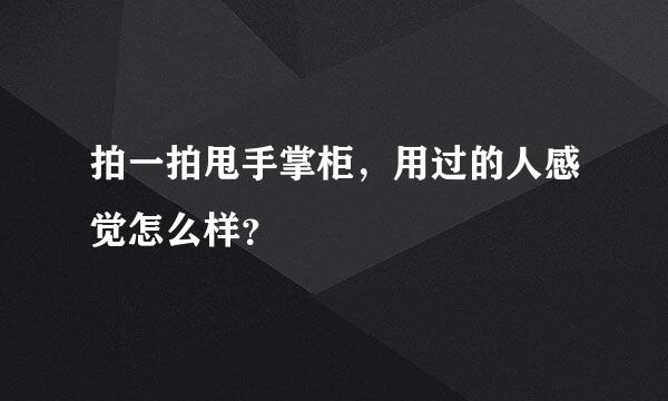 拍一拍甩手掌柜，用过的人感觉怎么样？