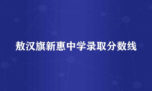 敖汉旗新惠中学录取分数线