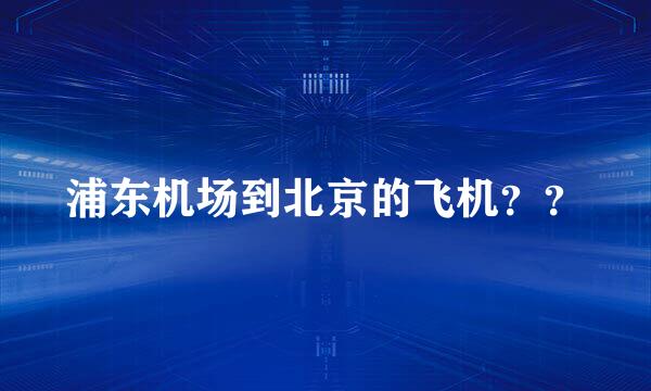 浦东机场到北京的飞机？？