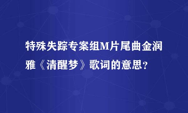 特殊失踪专案组M片尾曲金润雅《清醒梦》歌词的意思？