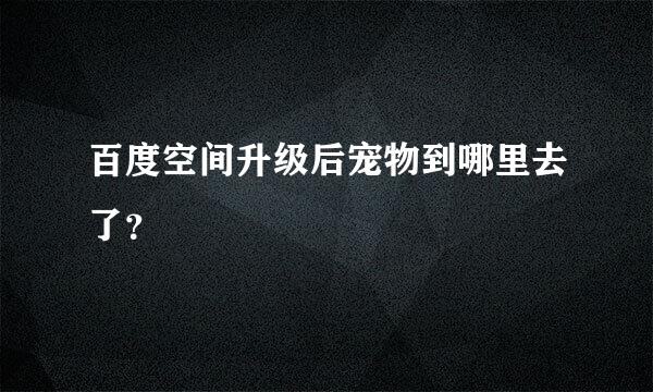 百度空间升级后宠物到哪里去了？