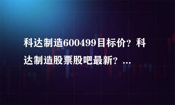 科达制造600499目标价？科达制造股票股吧最新？科达制造分红派息利好？