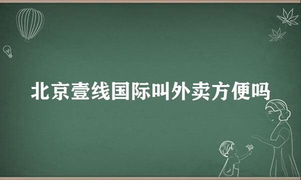 北京壹线国际叫外卖方便吗