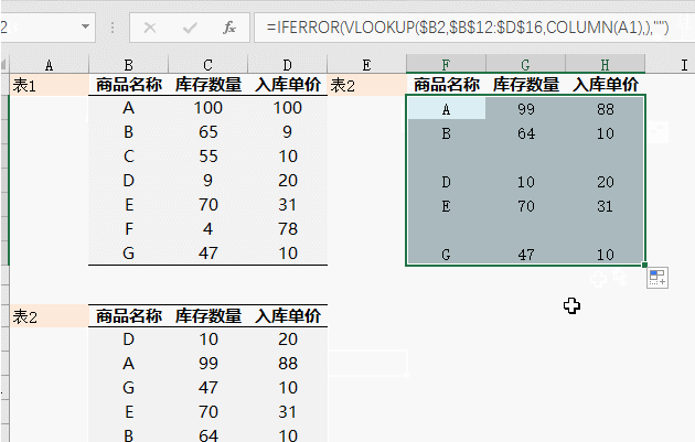 vlookup函数的使用方法及实例