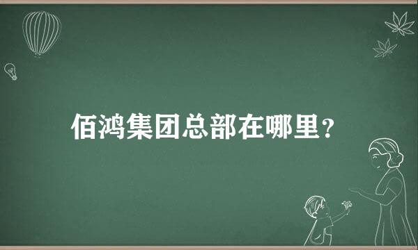 佰鸿集团总部在哪里？