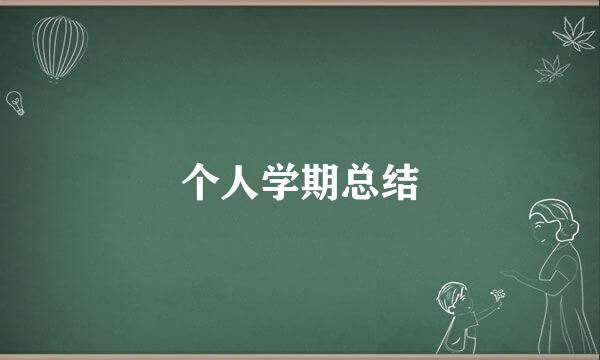 个人学期总结