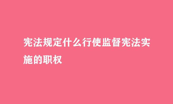 宪法规定什么行使监督宪法实施的职权