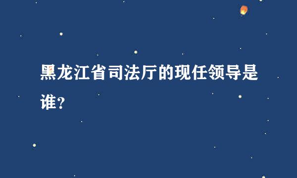 黑龙江省司法厅的现任领导是谁？