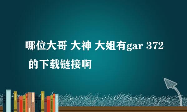 哪位大哥 大神 大姐有gar 372 的下载链接啊