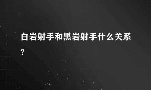 白岩射手和黑岩射手什么关系？