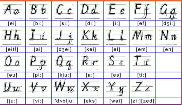 英语手写体26个字母