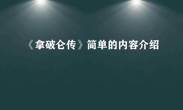 《拿破仑传》简单的内容介绍