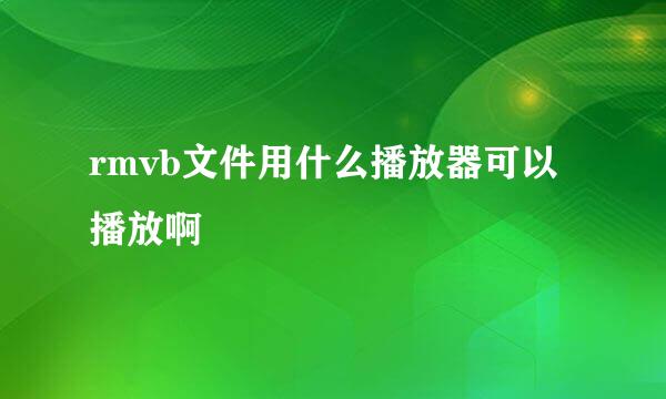 rmvb文件用什么播放器可以播放啊