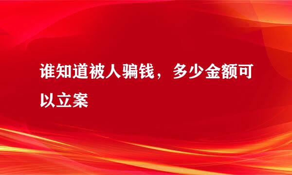 谁知道被人骗钱，多少金额可以立案