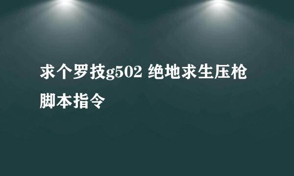 求个罗技g502 绝地求生压枪脚本指令