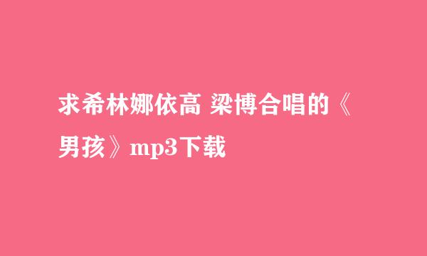 求希林娜依高 梁博合唱的《男孩》mp3下载