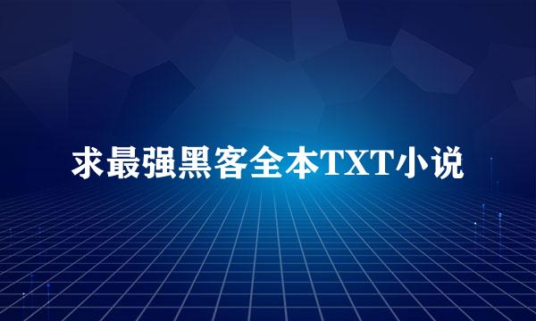 求最强黑客全本TXT小说