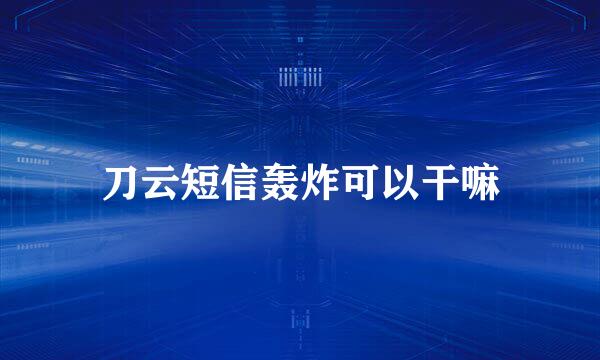 刀云短信轰炸可以干嘛