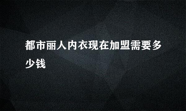 都市丽人内衣现在加盟需要多少钱