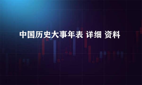 中国历史大事年表 详细 资料