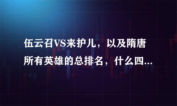 伍云召VS来护儿，以及隋唐所有英雄的总排名，什么四猛四绝十三杰能给他算上的都给他算上