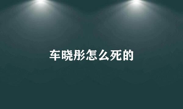 车晓彤怎么死的