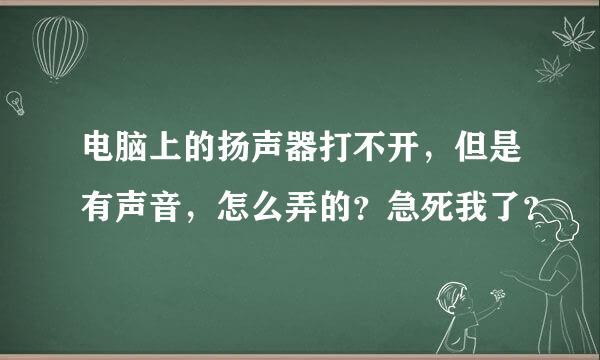 电脑上的扬声器打不开，但是有声音，怎么弄的？急死我了？