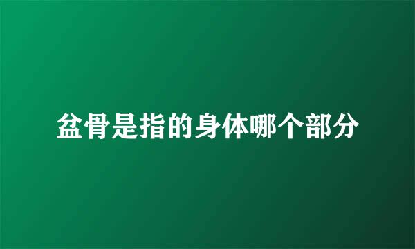 盆骨是指的身体哪个部分