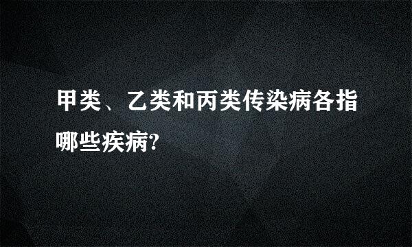 甲类、乙类和丙类传染病各指哪些疾病?